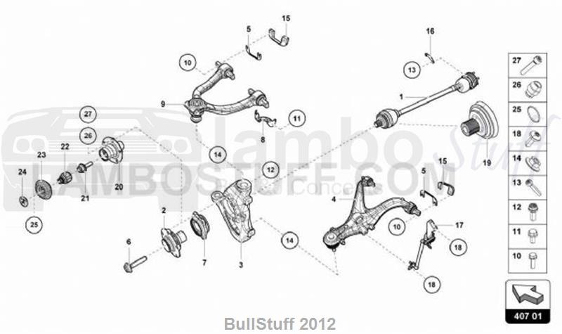 2020 Lamborghini HURACAN EVO SPYDER 2WD EUROPE AXLE SHAFT (407.01.00)